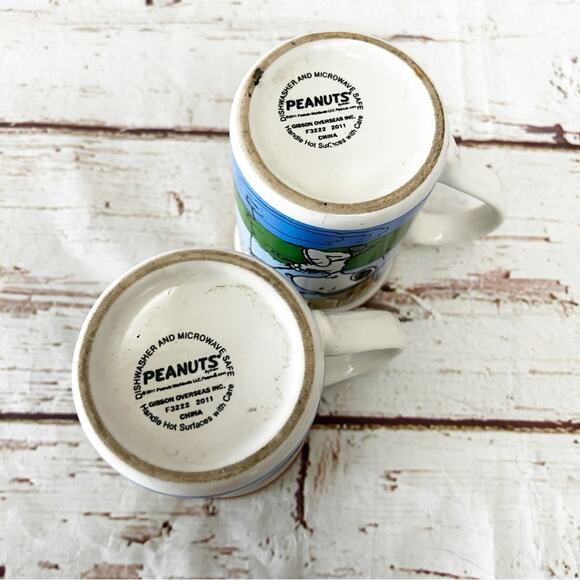 PEANUTS Vintage 2011 Charlie Brown Snoopy Fishing Mugs - Picture 7 of 7